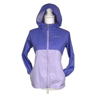 Kids Purple Color Block Zip Up Jacket Hood | L